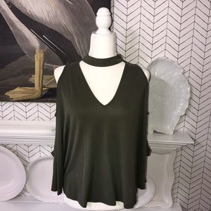 Gianni Bini Army green long sleeve top